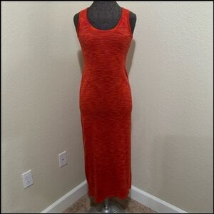 LOFT Vibrant Orange and Red Tank Dress
